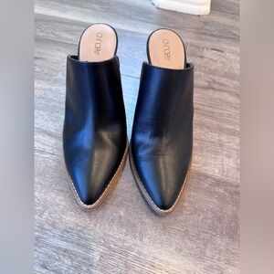 Abound black leather mules: size 9